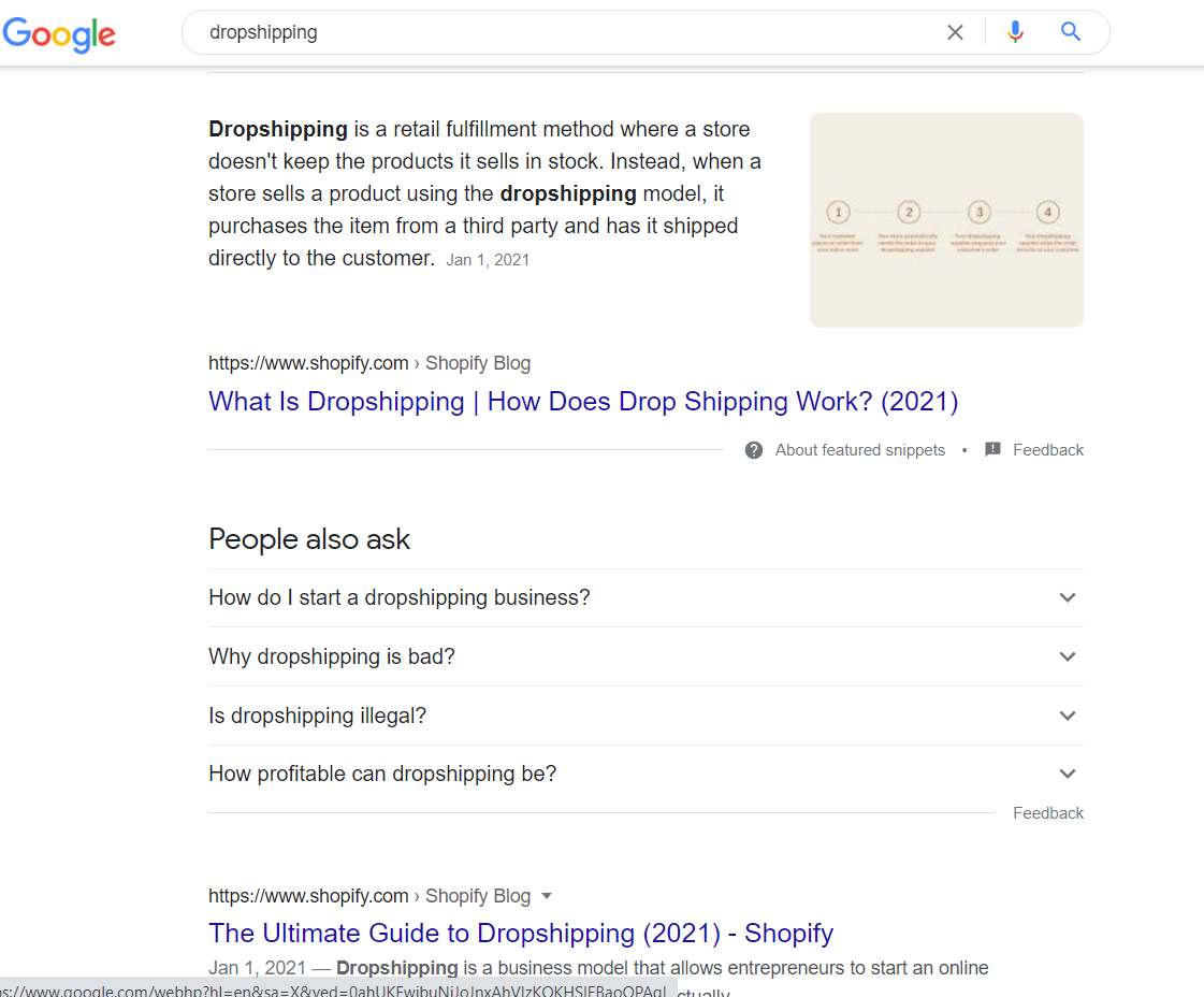 seo for dropshipping stores