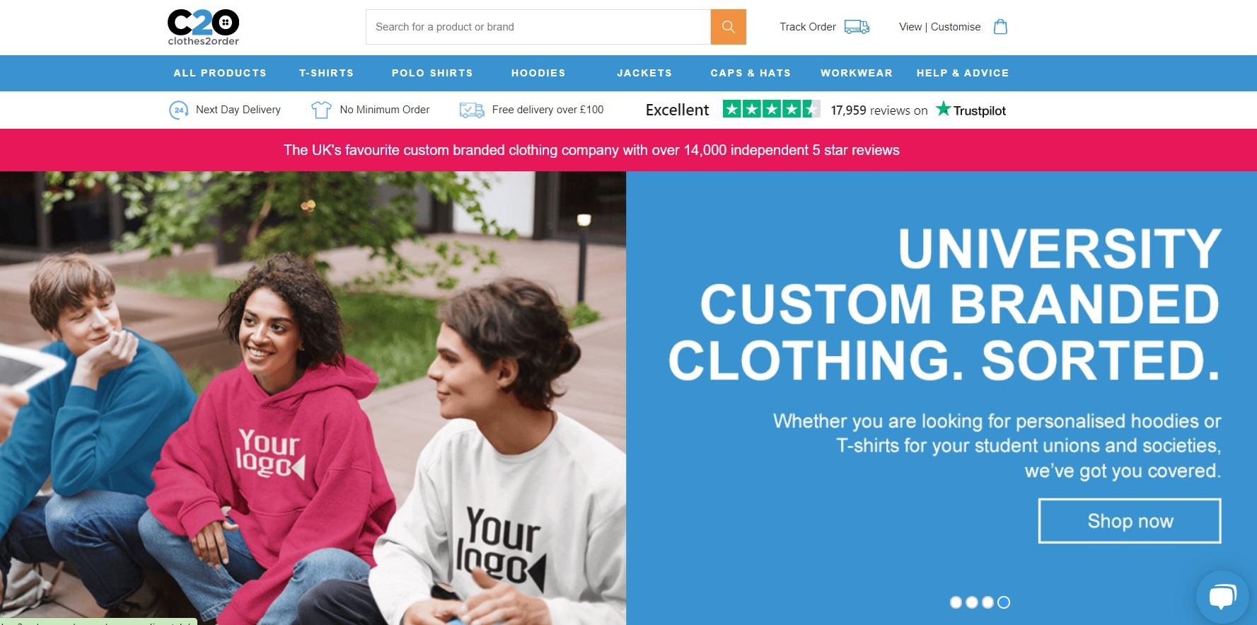 Clothes2order is the UK's favorite custom-branded clothing company with over 15 thousand 5-star reviews!