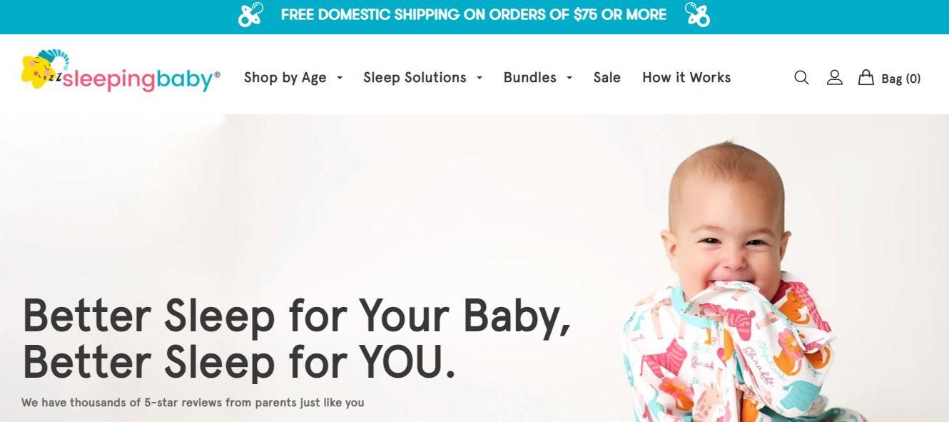 Yet another great company (which strives to help the little ones sleep well) on my list of the biggest Shopify stores, Sleeping Baby, sells sleeping clothing for babies and kids under the age of five.