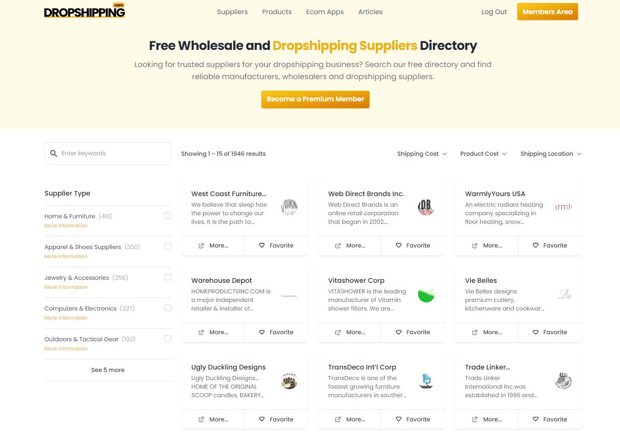 suppliers directory