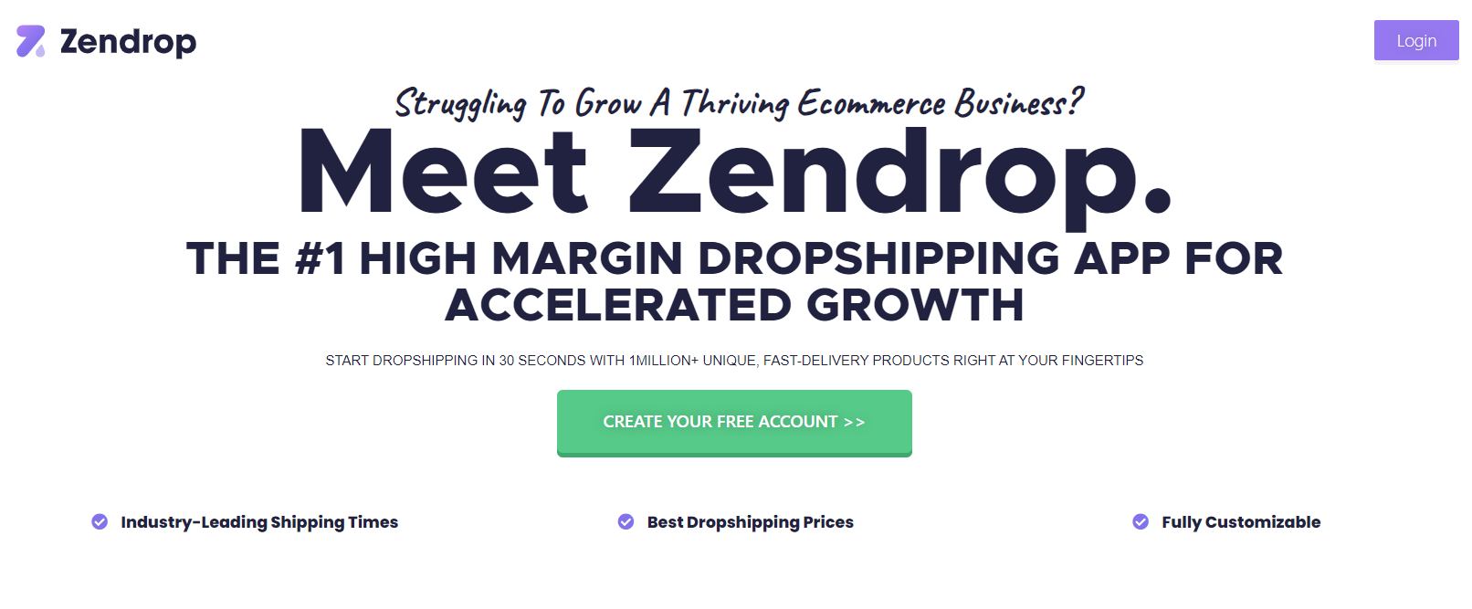 zendrop reverse dropshipping business