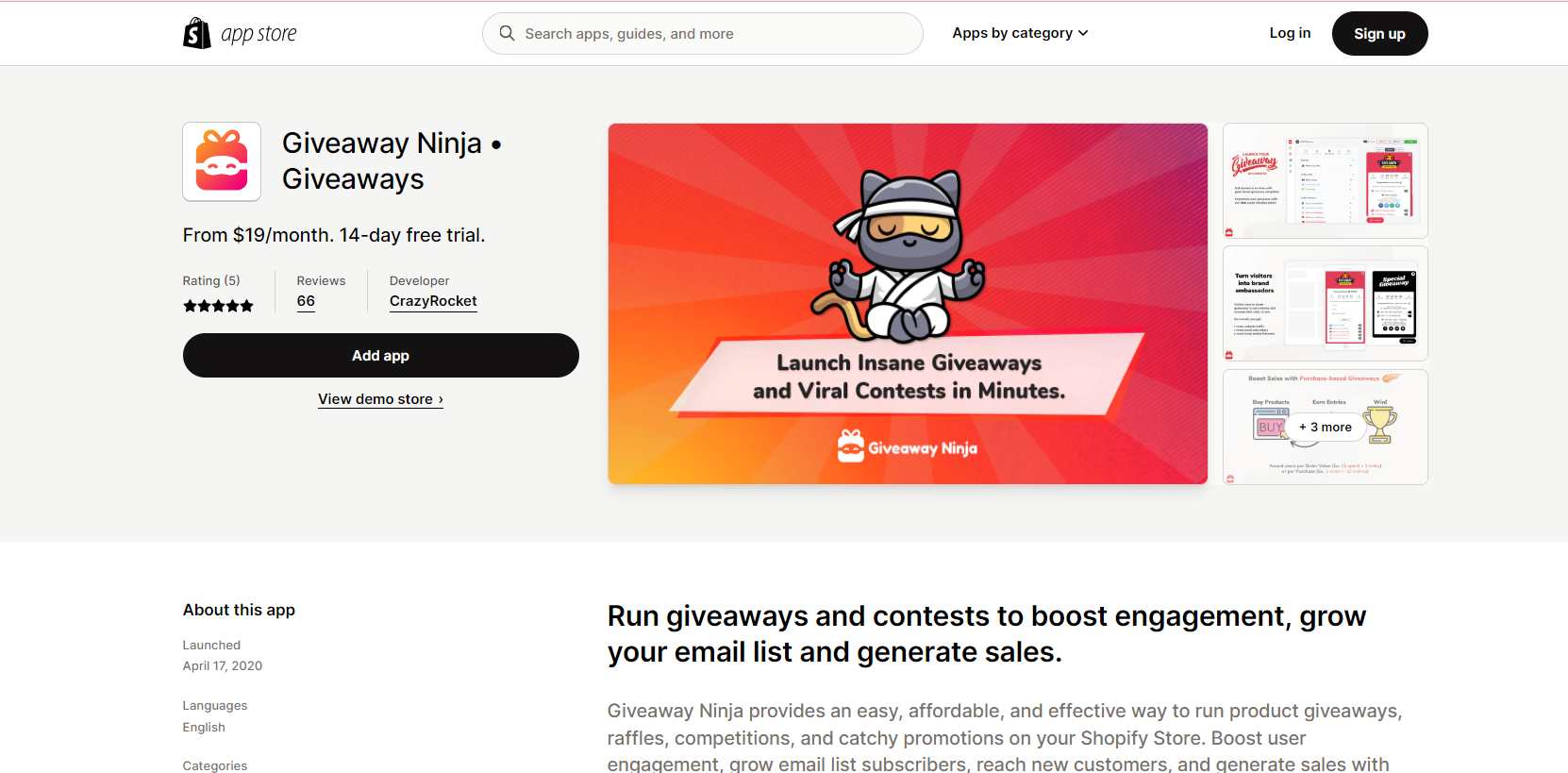 Giveaway Ninja  Shopify App Store