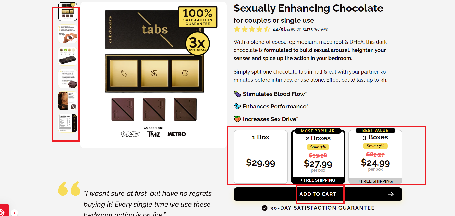 Tabs Sex Chocolate Review: The Booming Million Dollar Store