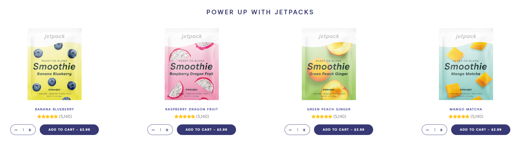 BlendJet (6) Ready-to-Blend Smoothie JetPacks 