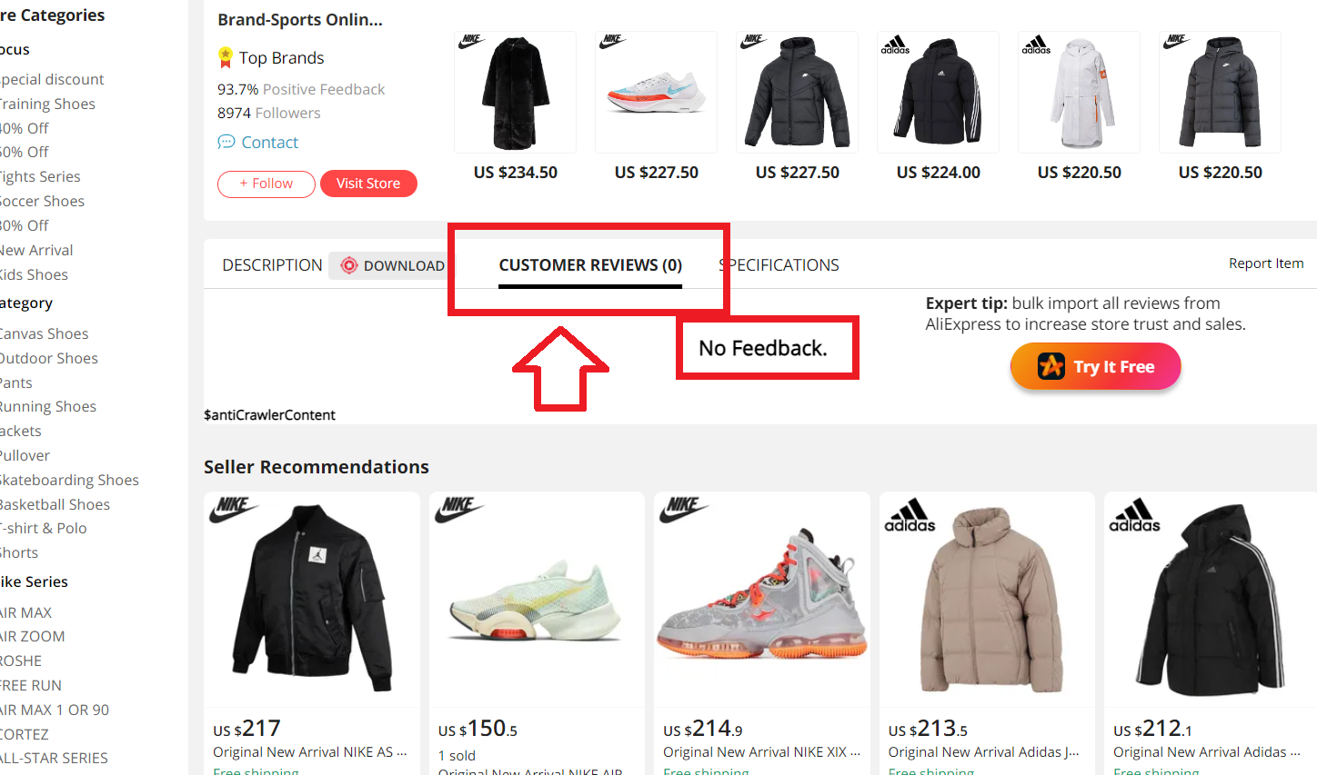 aliexpress no feedback dropshipping scams