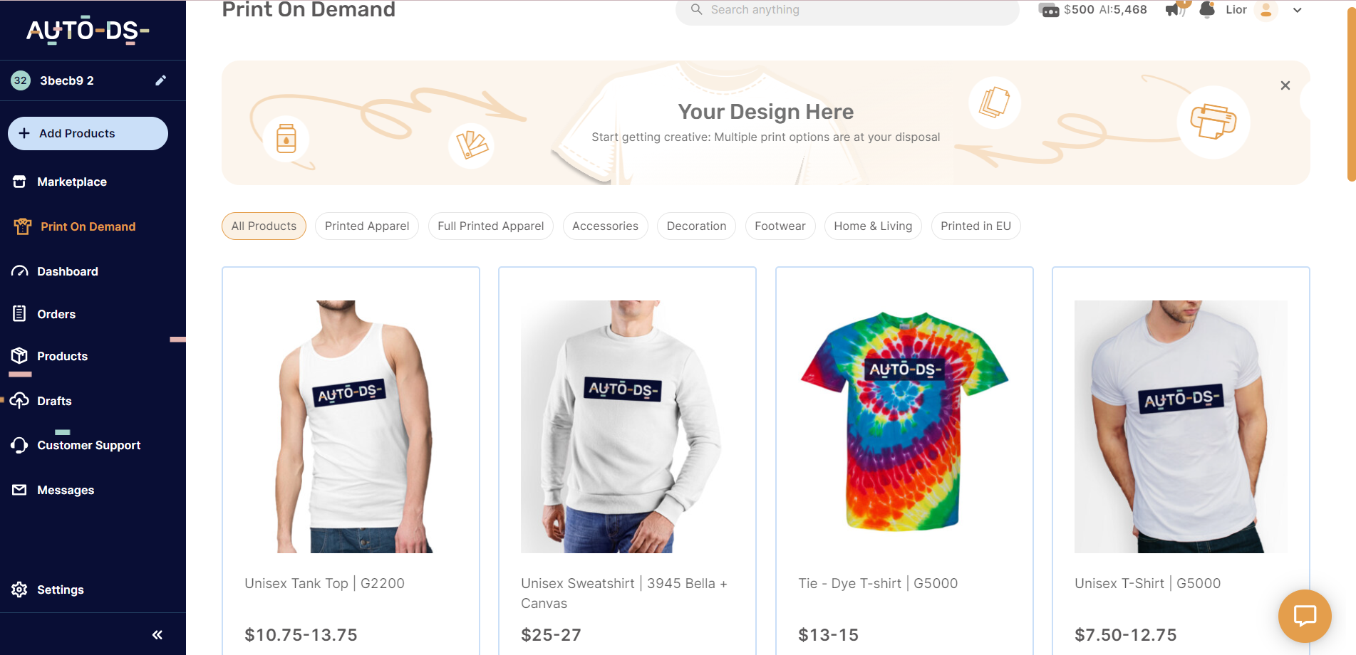 Create and sell print on demand embroidered clothing with Gelato