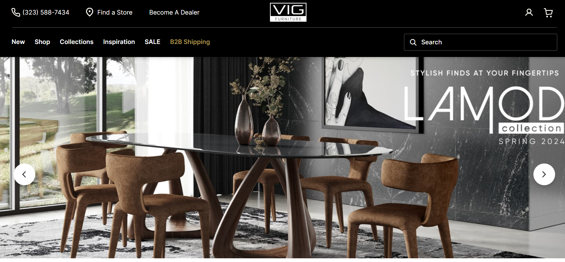VIG Furniture, Inc. is a wholesaler of fine home furnishings from around the world. We represent the best furniture manufacturers, many of them on an exclusive basis.